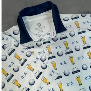 Eversole Run Mens Yuengling Flight Beer Golf Polo Shirt White Large
